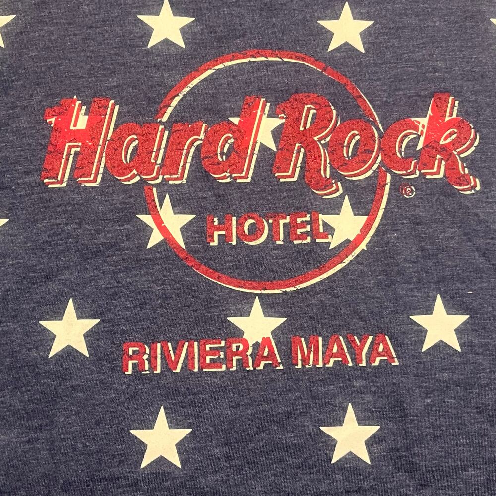 NWT Hard Rock Hotel Women XL Tank Top Riviera Maya Punk American Stars Blue Red‎